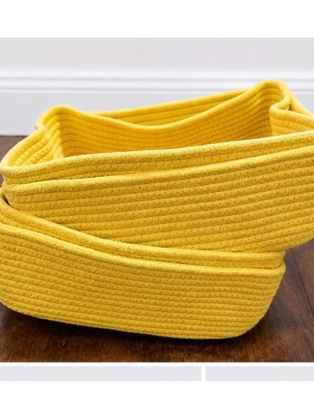 Yellow Woven Fabric Storage Basket - Home Organization
